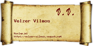 Velzer Vilmos névjegykártya